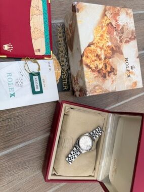 Rolex Silver Dial Stainless Steel Watch with Jubilee Bracelet